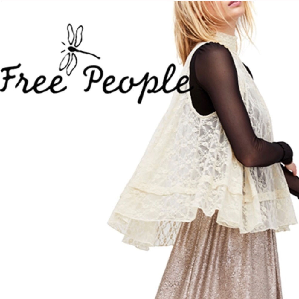 Free People Myrna lace swing top